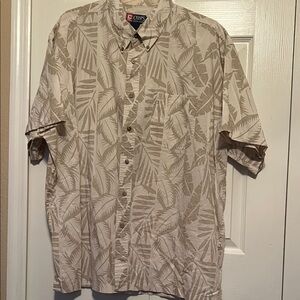 Chaps Men's Tan Tropical Print Shirt